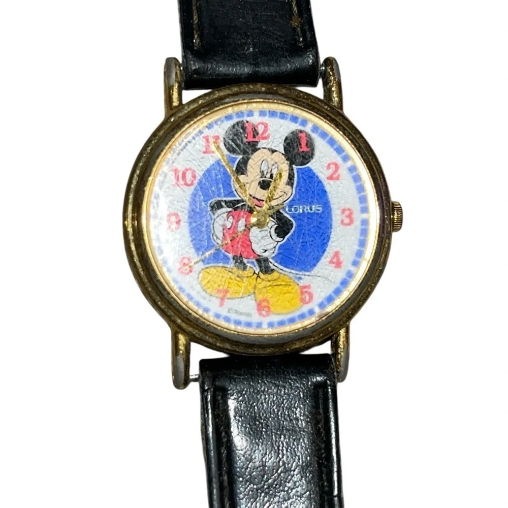 Vintage Disney Character Watches with Black Straps